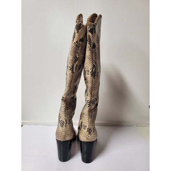 Schultz | Shoes | Schutz Analeah Snakeprint Leather Tall Boots 5b ...